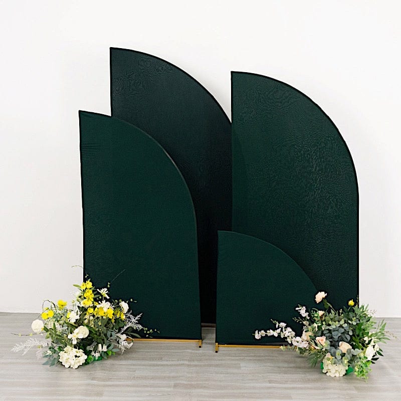 4 Matte Fitted Spandex Half Moon Wedding Arch Backdrop Stand Covers