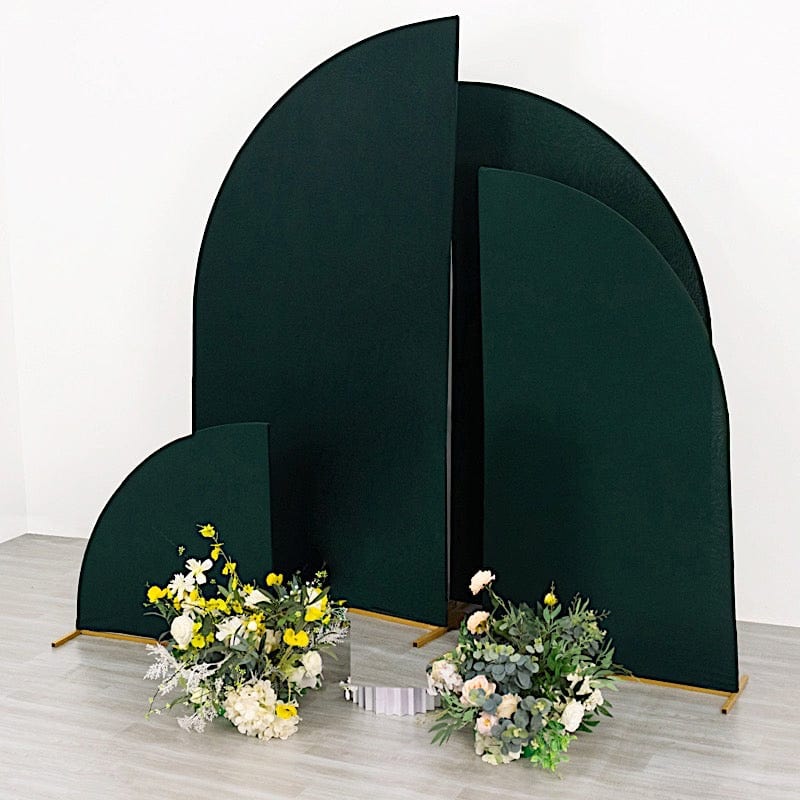 4 Matte Fitted Spandex Half Moon Wedding Arch Backdrop Stand Covers