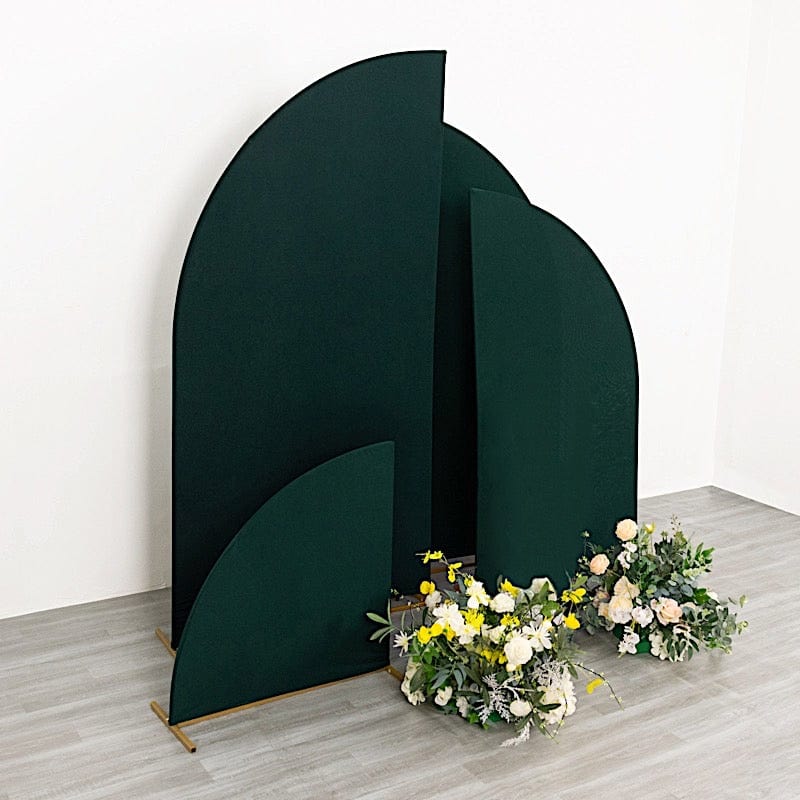 4 Matte Fitted Spandex Half Moon Wedding Arch Backdrop Stand Covers