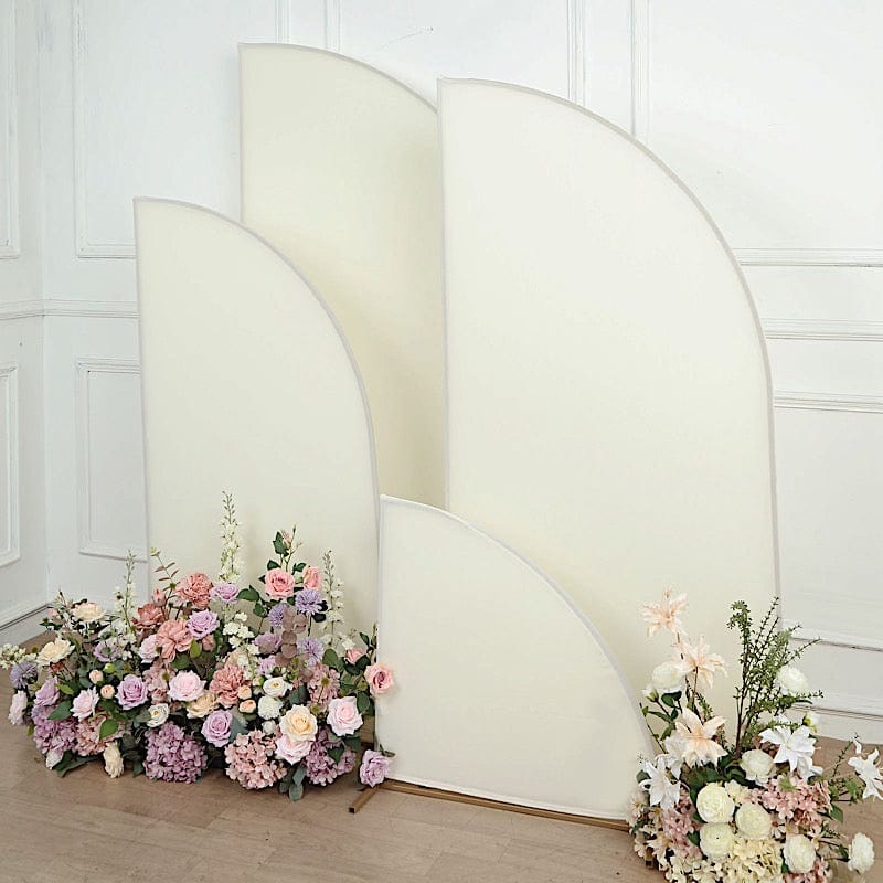 4 Matte Fitted Spandex Half Moon Wedding Arch Backdrop Stand Covers