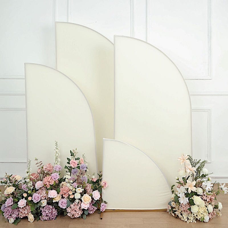 4 Matte Fitted Spandex Half Moon Wedding Arch Backdrop Stand Covers