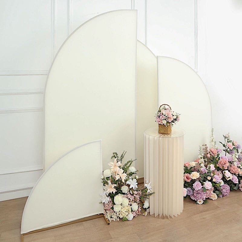 4 Matte Fitted Spandex Half Moon Wedding Arch Backdrop Stand Covers