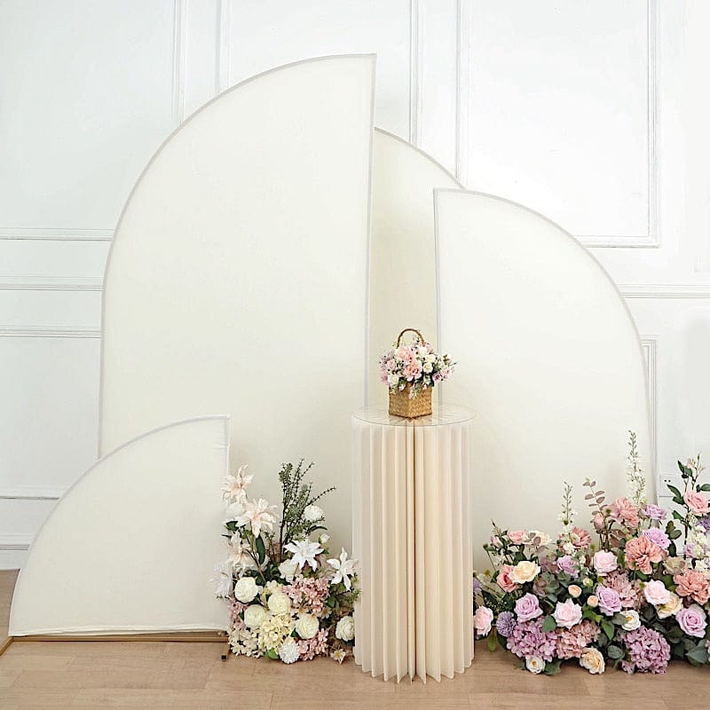 4 Matte Fitted Spandex Half Moon Wedding Arch Backdrop Stand Covers