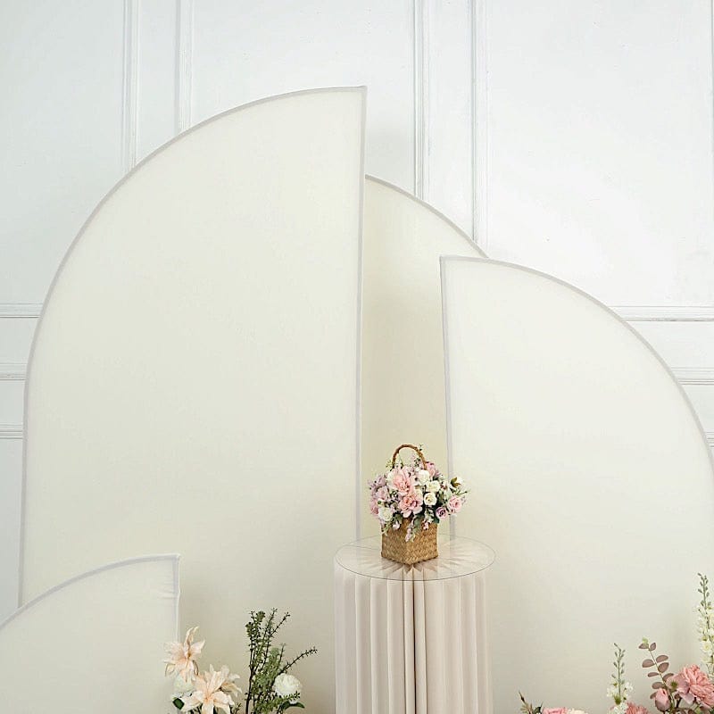 4 Matte Fitted Spandex Half Moon Wedding Arch Backdrop Stand Covers