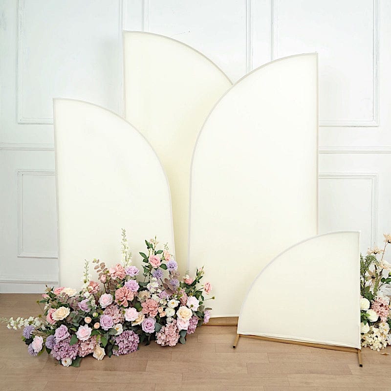 4 Matte Fitted Spandex Half Moon Wedding Arch Backdrop Stand Covers