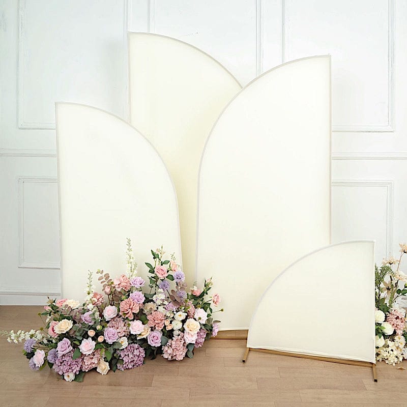 4 Matte Fitted Spandex Half Moon Wedding Arch Backdrop Stand Covers