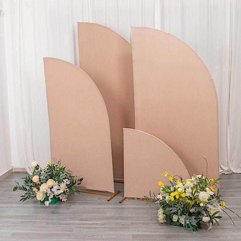 4 Matte Fitted Spandex Half Moon Wedding Arch Backdrop Stand Covers