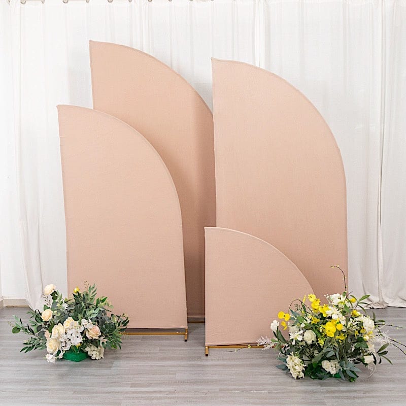 4 Matte Fitted Spandex Half Moon Wedding Arch Backdrop Stand Covers