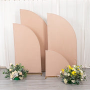 4 Matte Fitted Spandex Half Moon Wedding Arch Backdrop Stand Covers