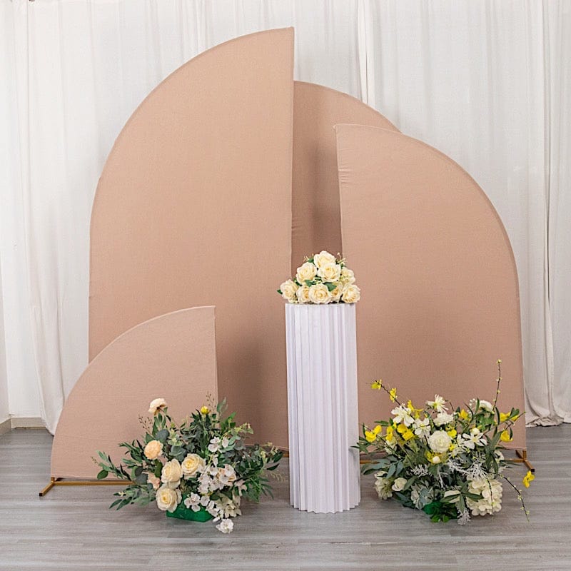 4 Matte Fitted Spandex Half Moon Wedding Arch Backdrop Stand Covers