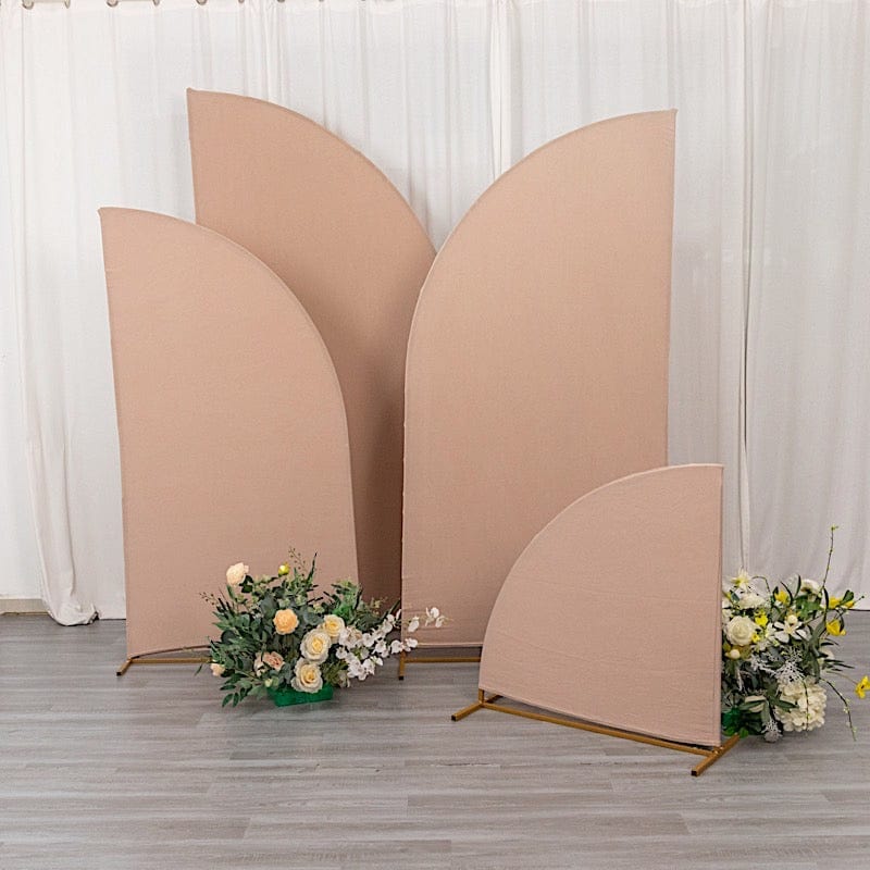 4 Matte Fitted Spandex Half Moon Wedding Arch Backdrop Stand Covers