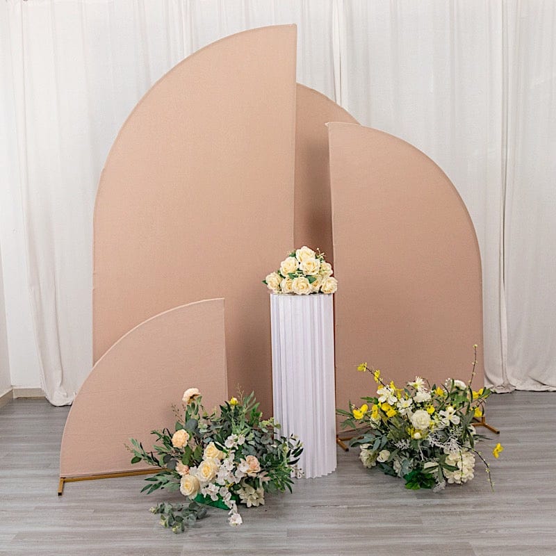 4 Matte Fitted Spandex Half Moon Wedding Arch Backdrop Stand Covers