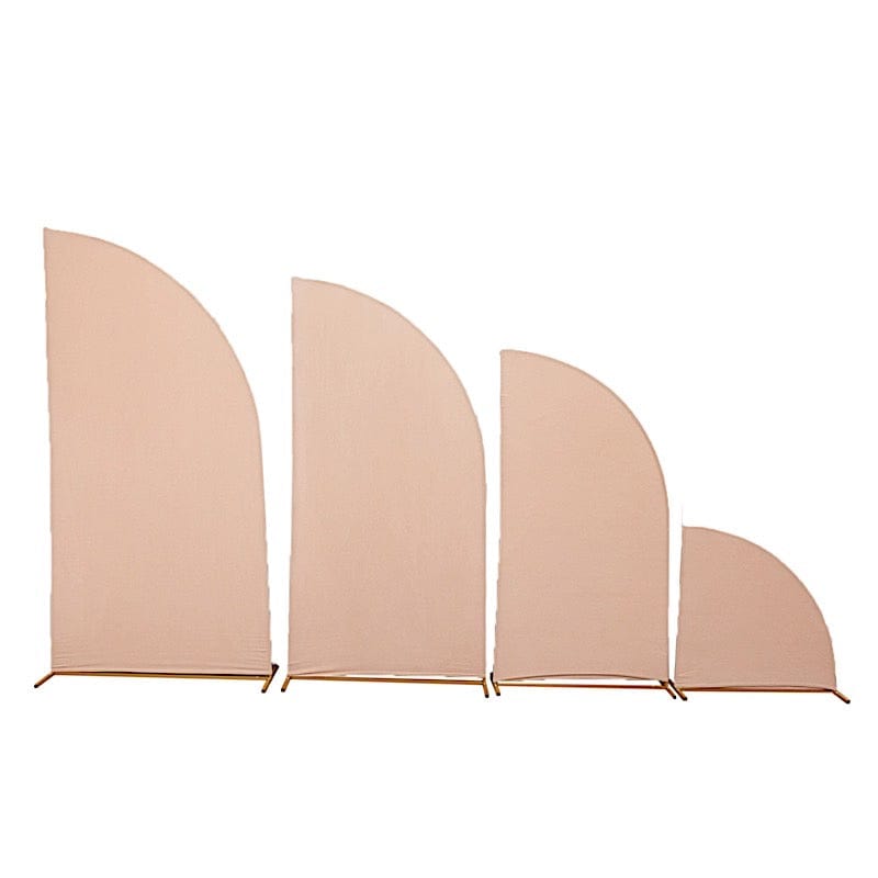 4 Matte Fitted Spandex Half Moon Wedding Arch Backdrop Stand Covers