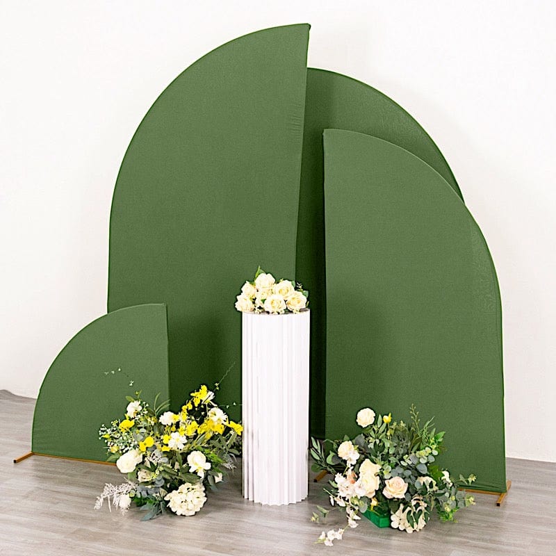 4 Matte Fitted Spandex Half Moon Wedding Arch Backdrop Stand Covers