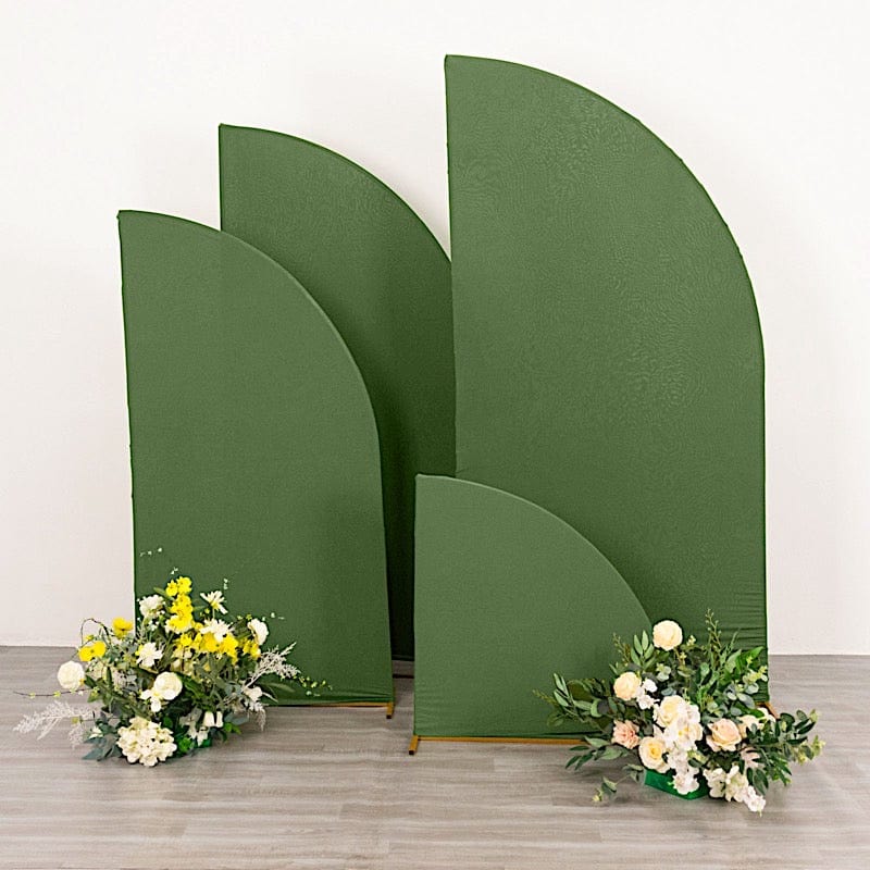 4 Matte Fitted Spandex Half Moon Wedding Arch Backdrop Stand Covers