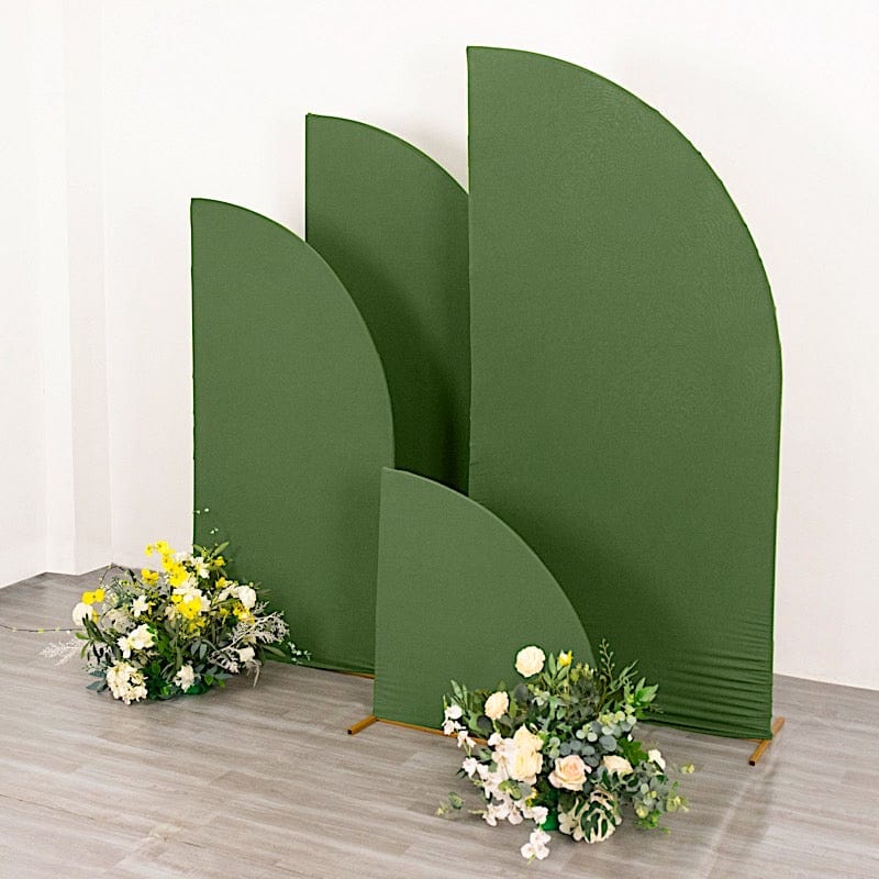 4 Matte Fitted Spandex Half Moon Wedding Arch Backdrop Stand Covers