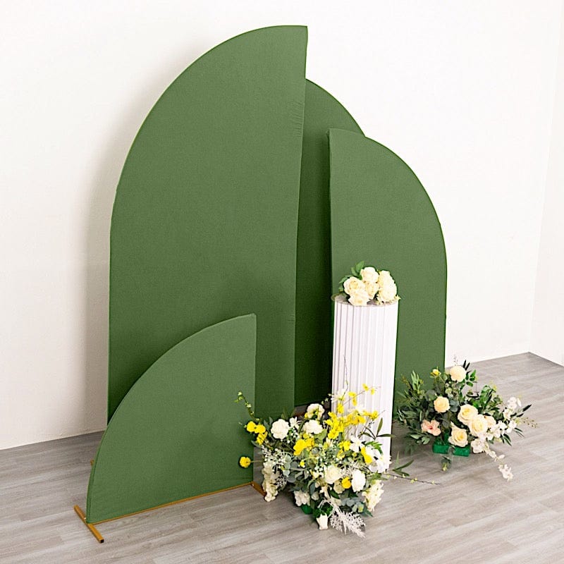 4 Matte Fitted Spandex Half Moon Wedding Arch Backdrop Stand Covers