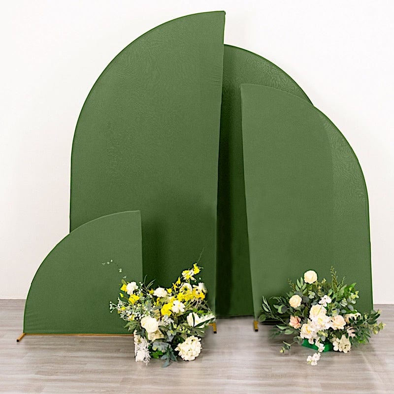 4 Matte Fitted Spandex Half Moon Wedding Arch Backdrop Stand Covers