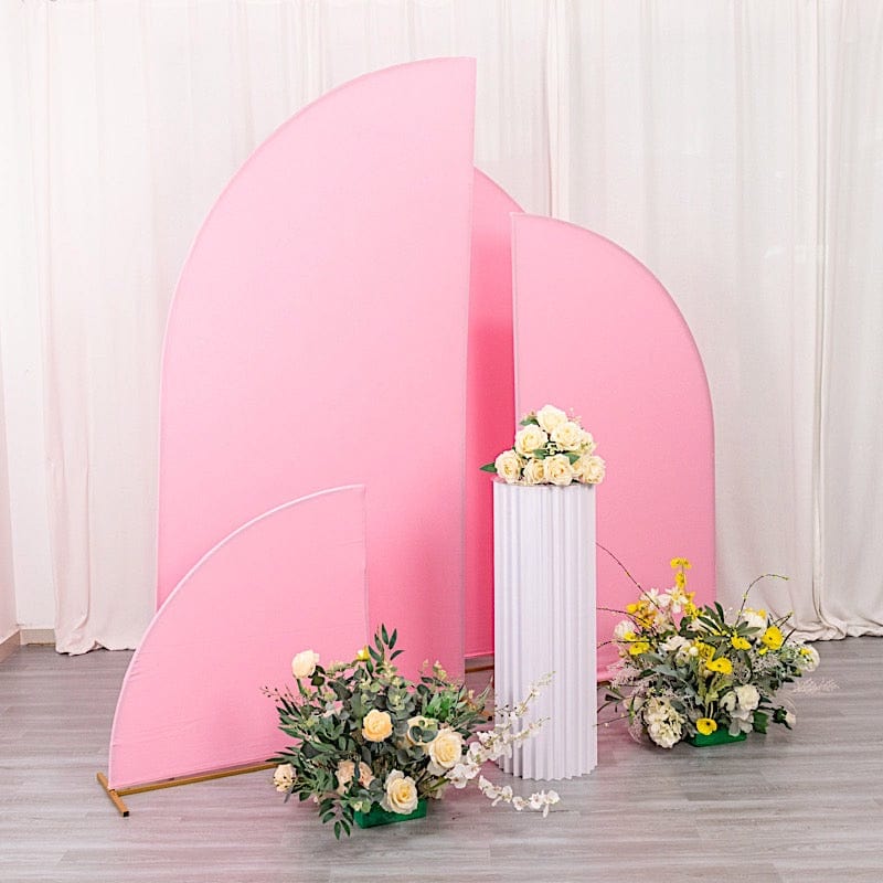 4 Matte Fitted Spandex Half Moon Wedding Arch Backdrop Stand Covers