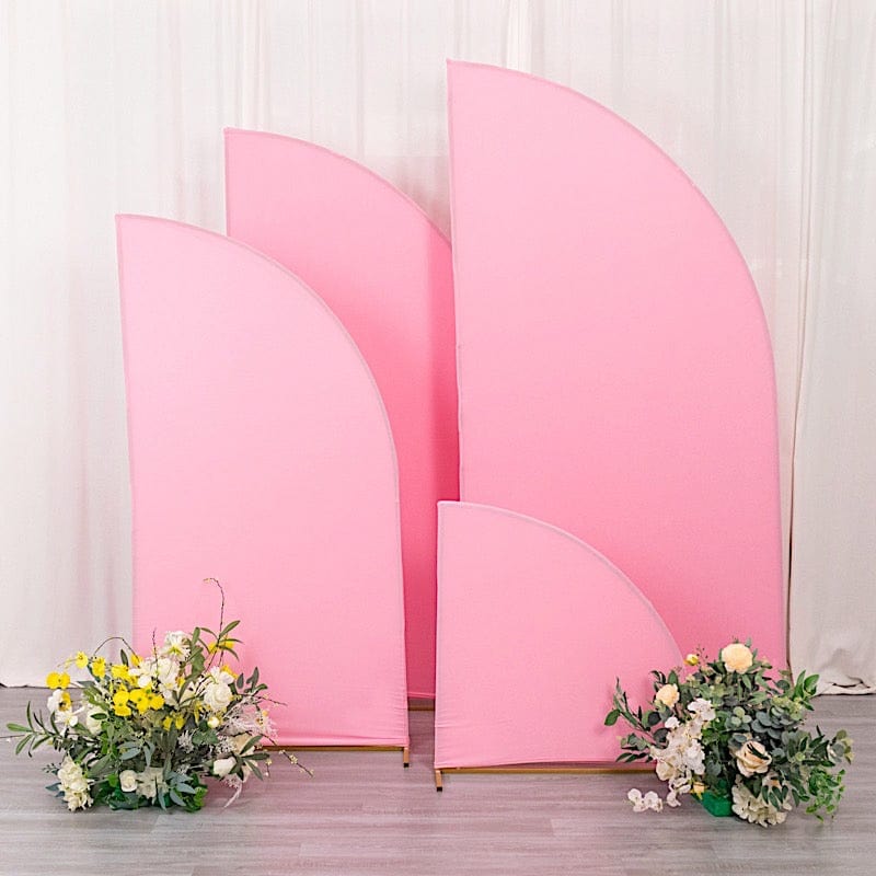 4 Matte Fitted Spandex Half Moon Wedding Arch Backdrop Stand Covers