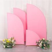 4 Matte Fitted Spandex Half Moon Wedding Arch Backdrop Stand Covers