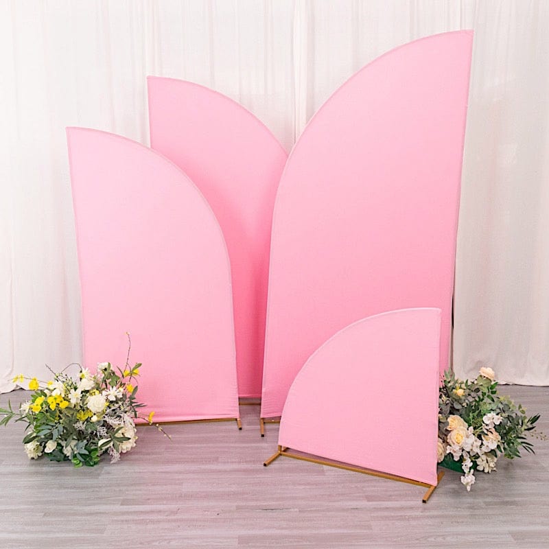 4 Matte Fitted Spandex Half Moon Wedding Arch Backdrop Stand Covers