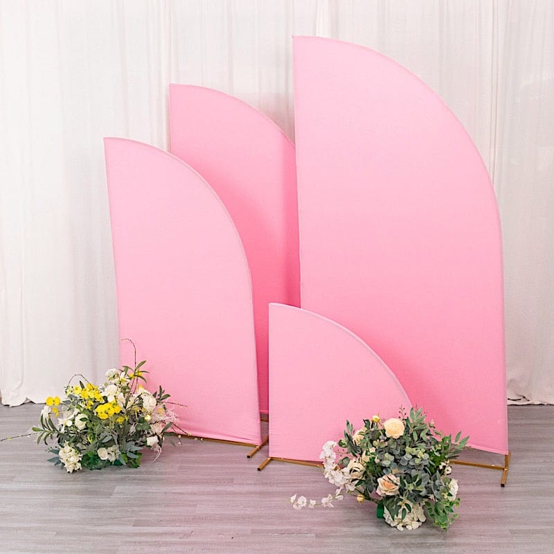 4 Matte Fitted Spandex Half Moon Wedding Arch Backdrop Stand Covers