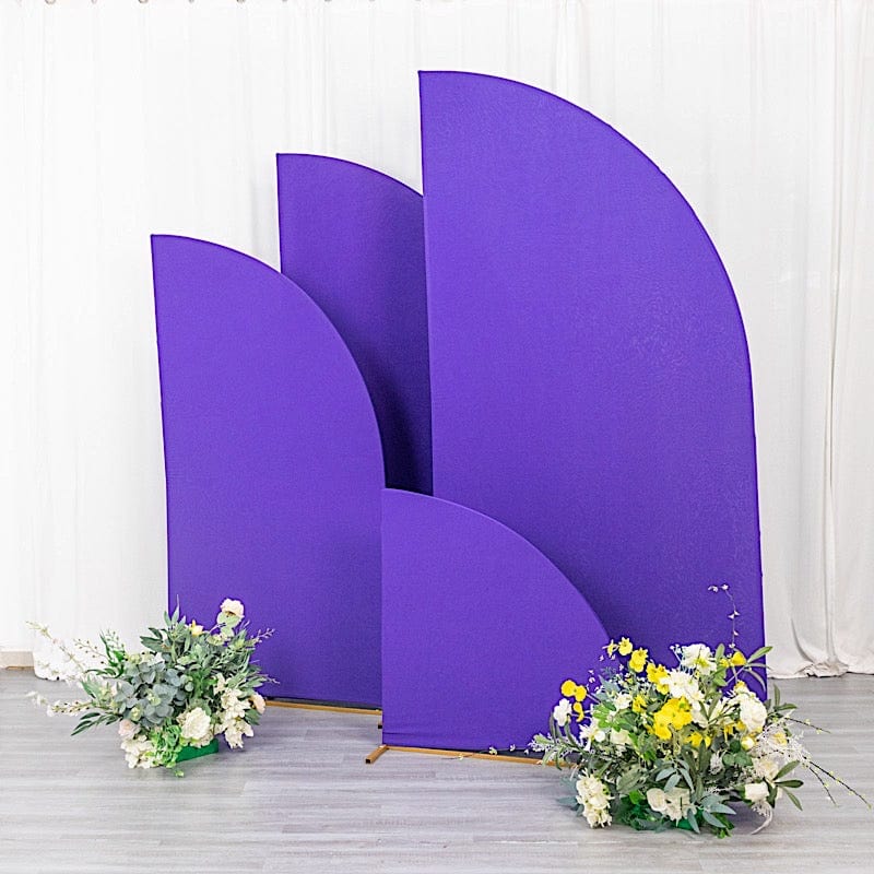 4 Matte Fitted Spandex Half Moon Wedding Arch Backdrop Stand Covers