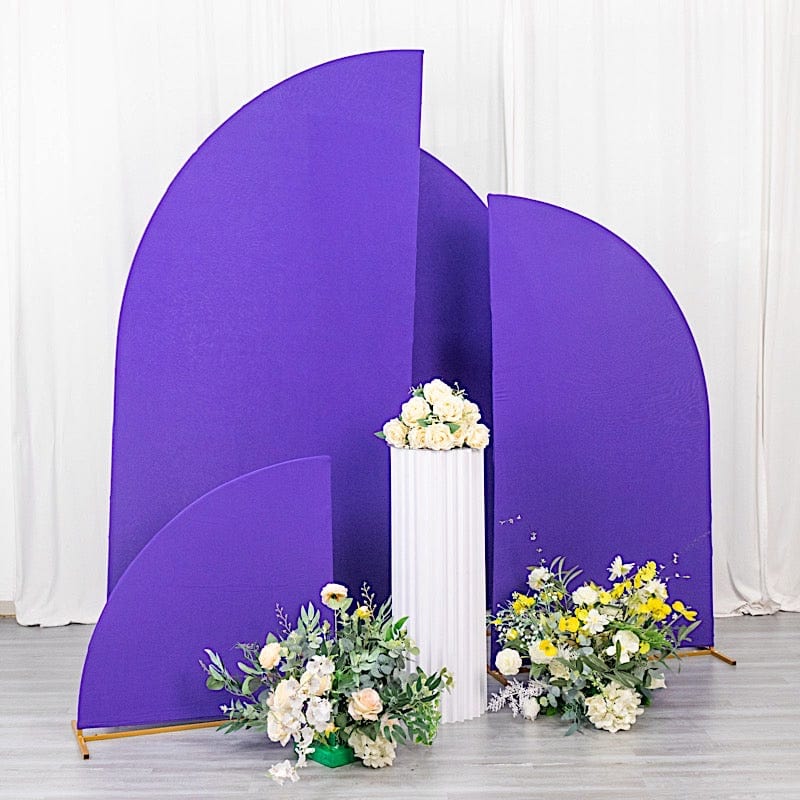 4 Matte Fitted Spandex Half Moon Wedding Arch Backdrop Stand Covers