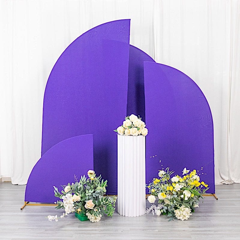 4 Matte Fitted Spandex Half Moon Wedding Arch Backdrop Stand Covers