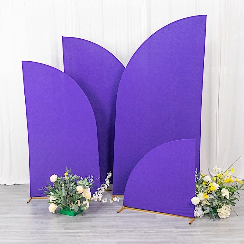 4 Matte Fitted Spandex Half Moon Wedding Arch Backdrop Stand Covers