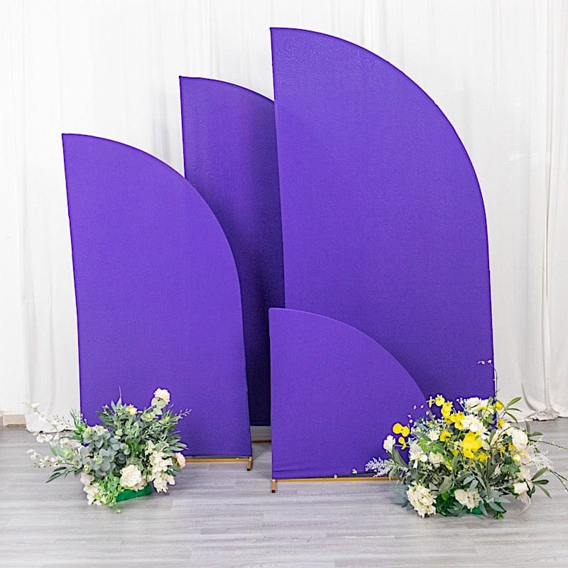 4 Matte Fitted Spandex Half Moon Wedding Arch Backdrop Stand Covers