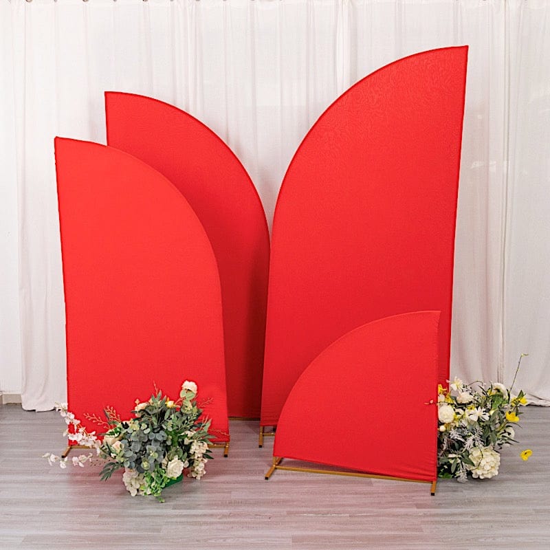 4 Matte Fitted Spandex Half Moon Wedding Arch Backdrop Stand Covers