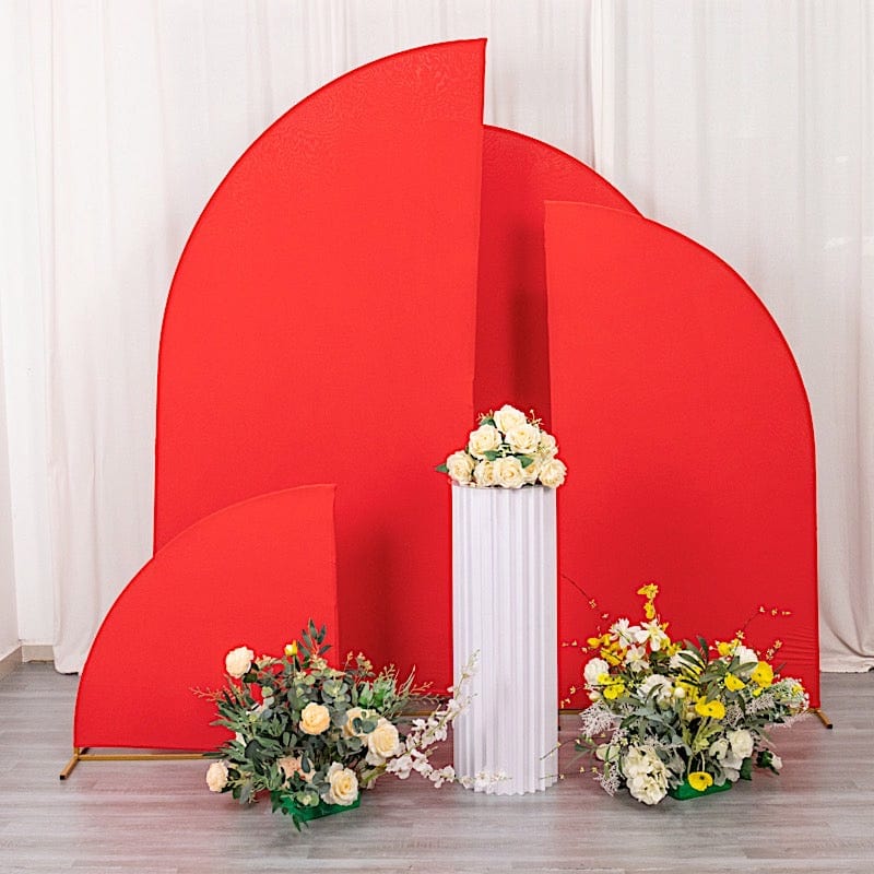 4 Matte Fitted Spandex Half Moon Wedding Arch Backdrop Stand Covers