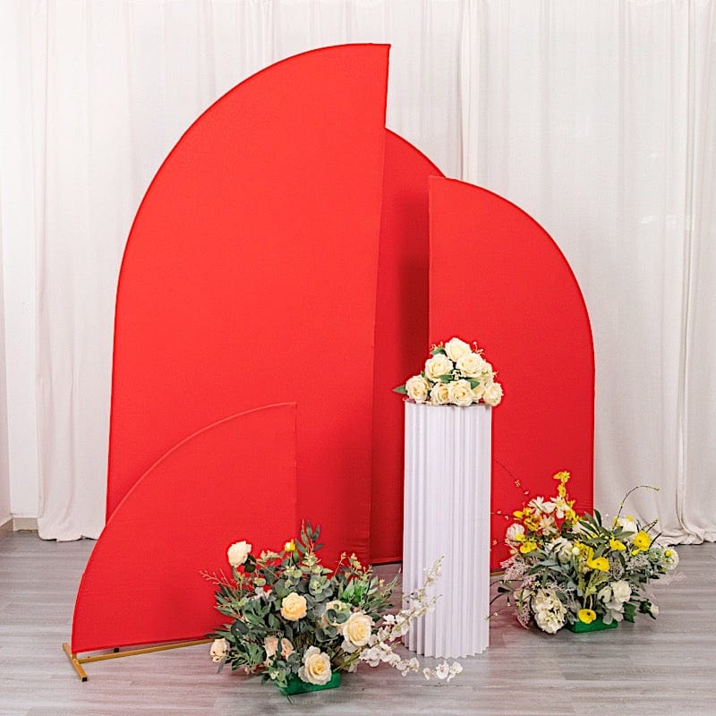 4 Matte Fitted Spandex Half Moon Wedding Arch Backdrop Stand Covers