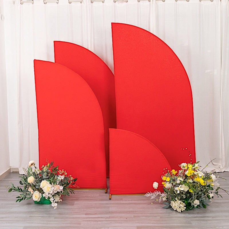 4 Matte Fitted Spandex Half Moon Wedding Arch Backdrop Stand Covers