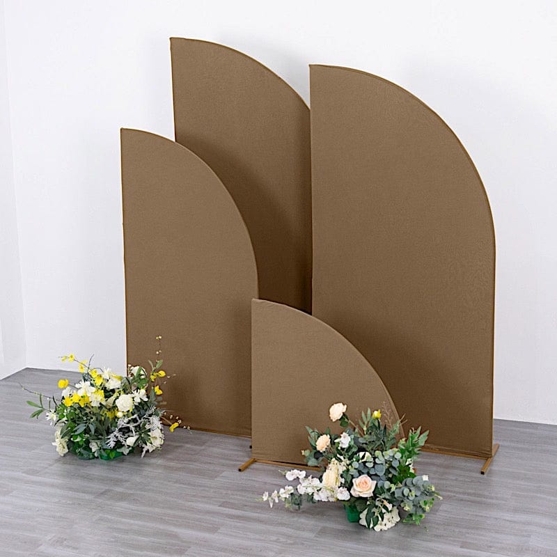 4 Matte Fitted Spandex Half Moon Wedding Arch Backdrop Stand Covers