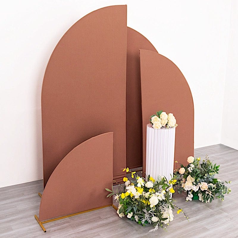 4 Matte Fitted Spandex Half Moon Wedding Arch Backdrop Stand Covers