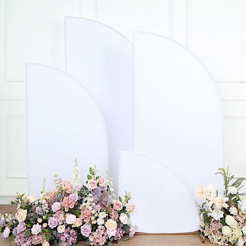 4 Matte Fitted Spandex Half Moon Wedding Arch Backdrop Stand Covers