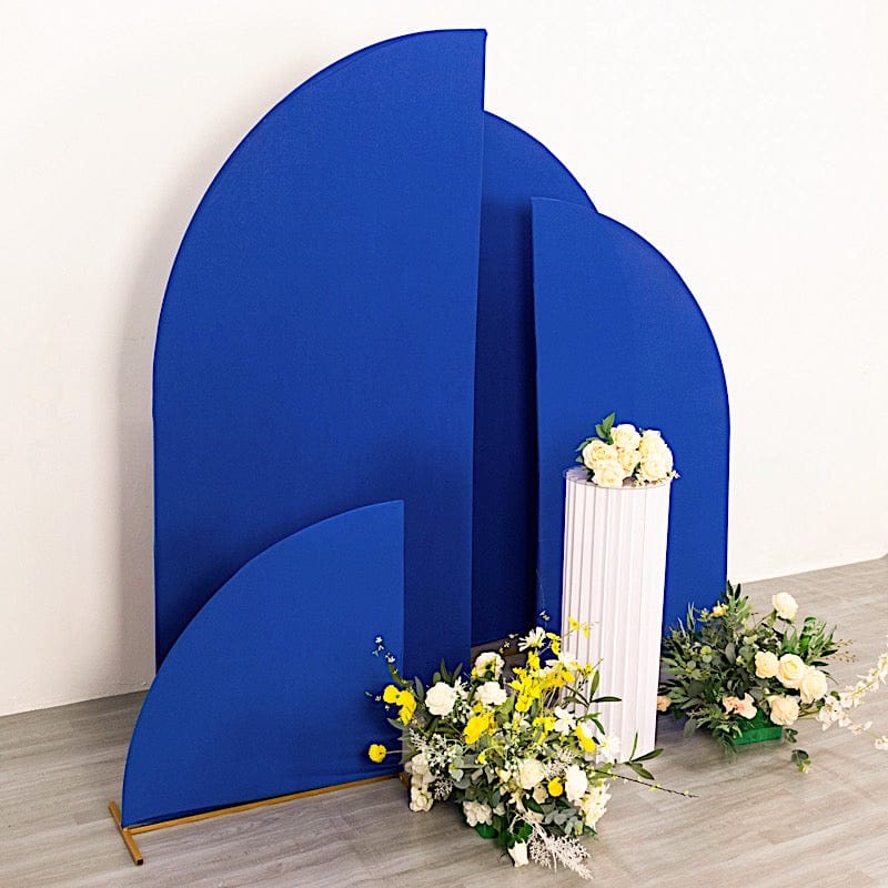 4 Matte Fitted Spandex Half Moon Wedding Arch Backdrop Stand Covers