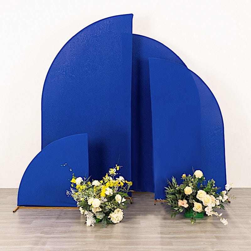 4 Matte Fitted Spandex Half Moon Wedding Arch Backdrop Stand Covers