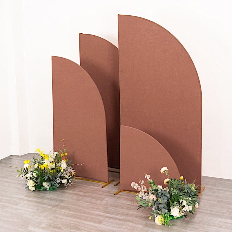 4 Matte Fitted Spandex Half Moon Wedding Arch Backdrop Stand Covers