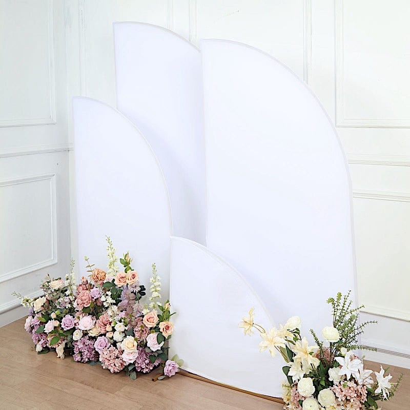 4 Matte Fitted Spandex Half Moon Wedding Arch Backdrop Stand Covers