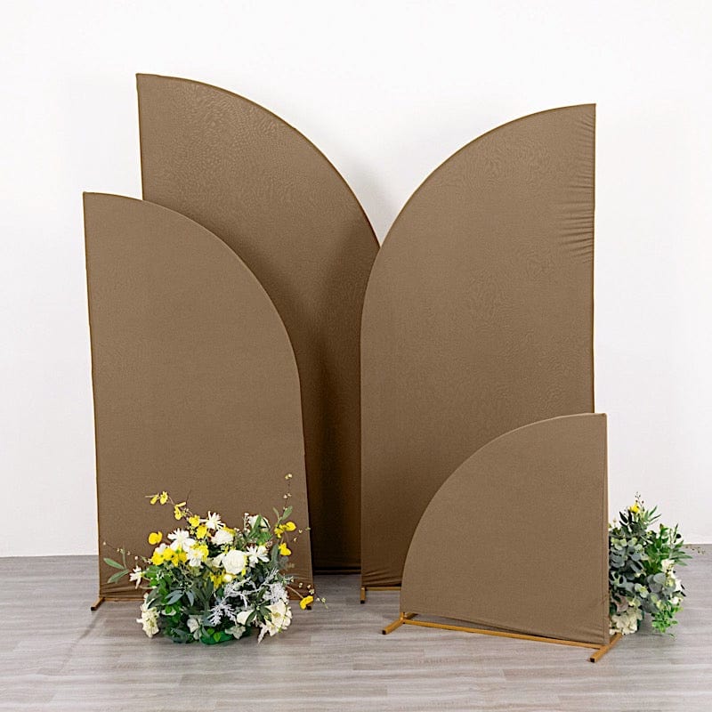 4 Matte Fitted Spandex Half Moon Wedding Arch Backdrop Stand Covers