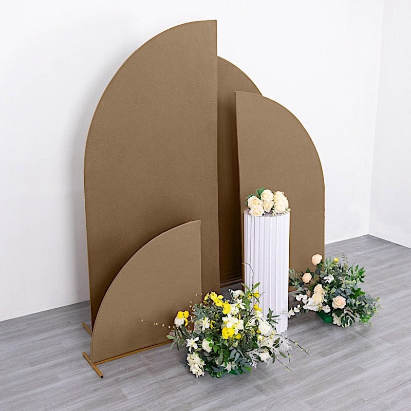 4 Matte Fitted Spandex Half Moon Wedding Arch Backdrop Stand Covers