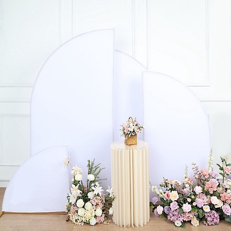 4 Matte Fitted Spandex Half Moon Wedding Arch Backdrop Stand Covers