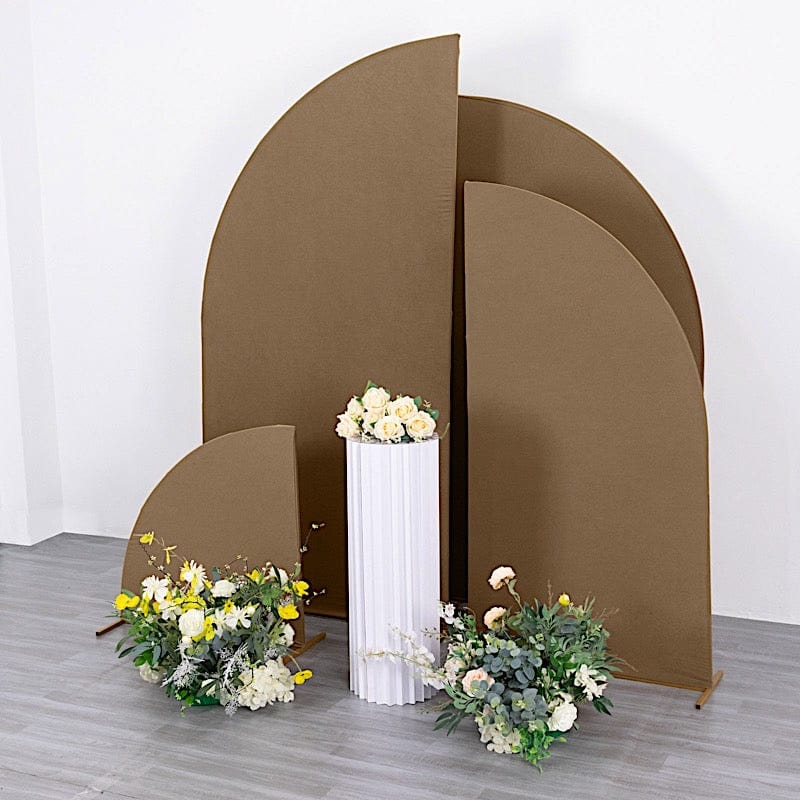 4 Matte Fitted Spandex Half Moon Wedding Arch Backdrop Stand Covers