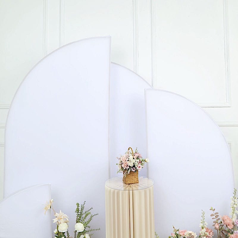 4 Matte Fitted Spandex Half Moon Wedding Arch Backdrop Stand Covers