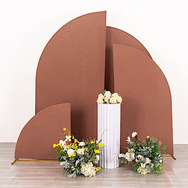 4 Matte Fitted Spandex Half Moon Wedding Arch Backdrop Stand Covers