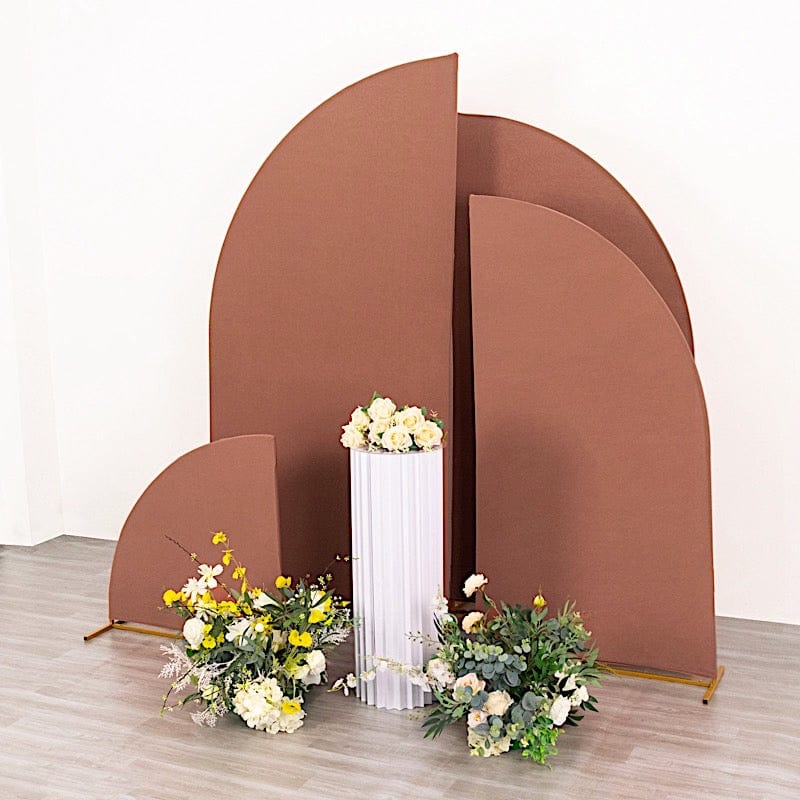 4 Matte Fitted Spandex Half Moon Wedding Arch Backdrop Stand Covers